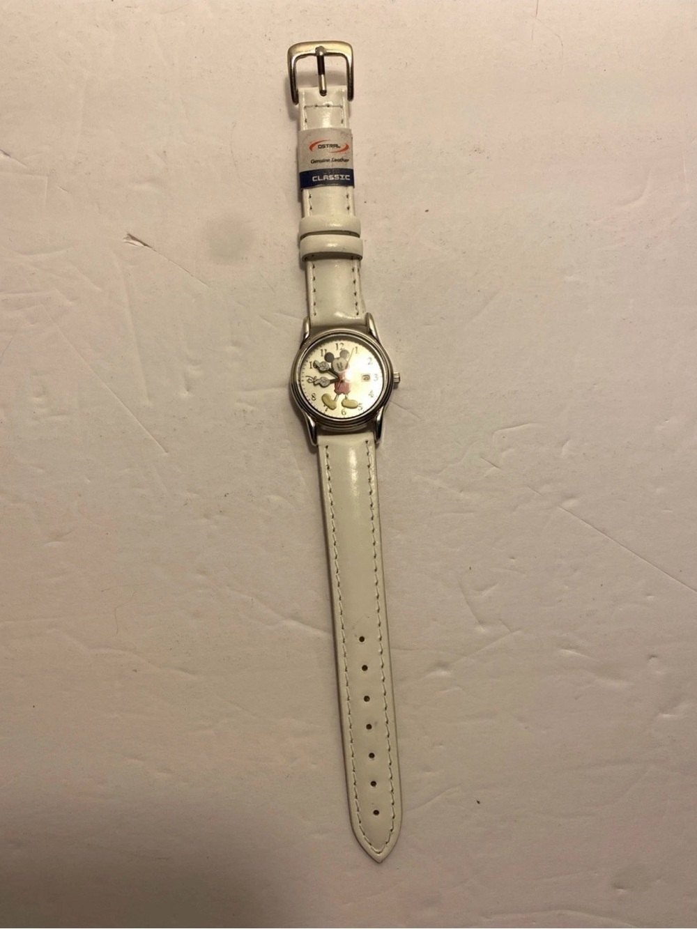 Vtg Disney Mickey Mouse Watch Accutime Japan Movement w/Date New Band/Battery